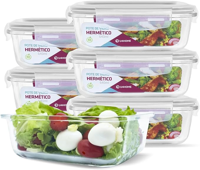 Kit com 15 Potes Herméticos