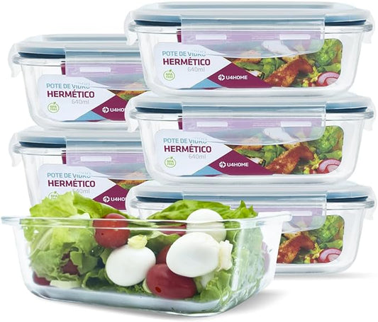 Kit com 15 Potes Herméticos